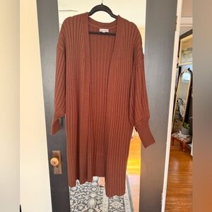Brown Ribbed Women's Sweater